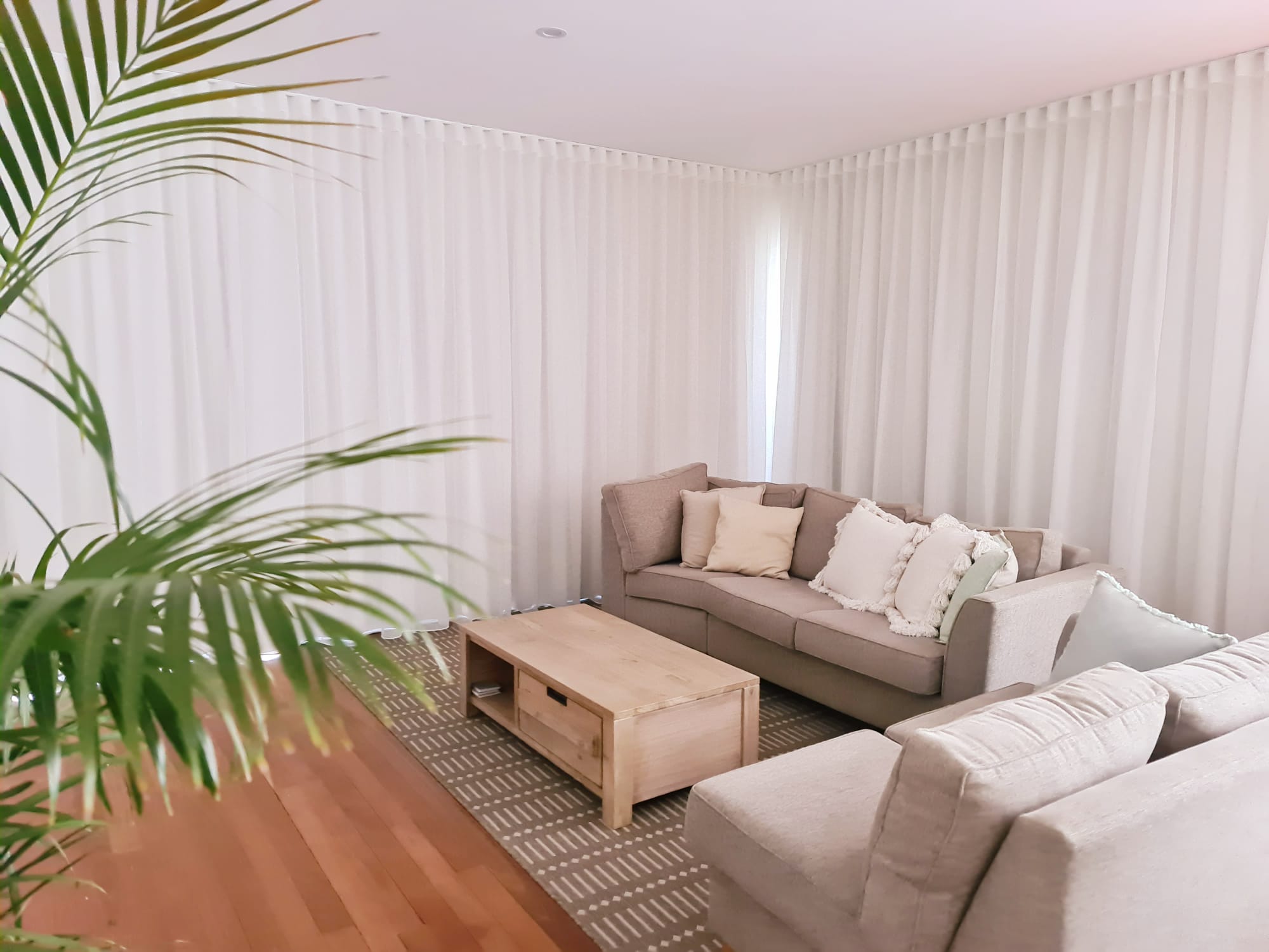 Blockout curtains in a living room