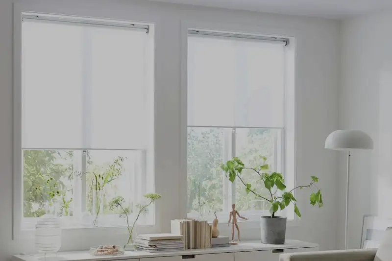Light filtering roller blinds creating soft natural light
