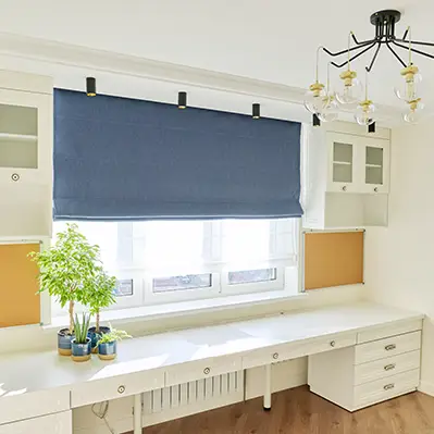 Roman blinds in a Gold Coast home office