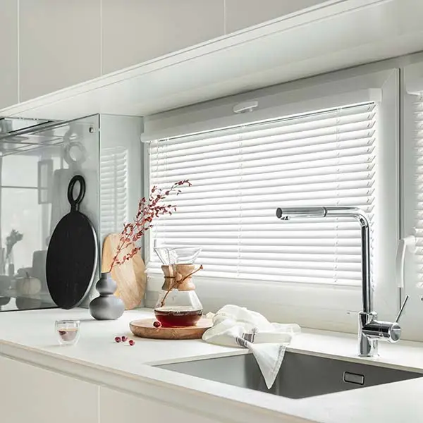 Venetian blinds in a bright Broadbeach kitchen