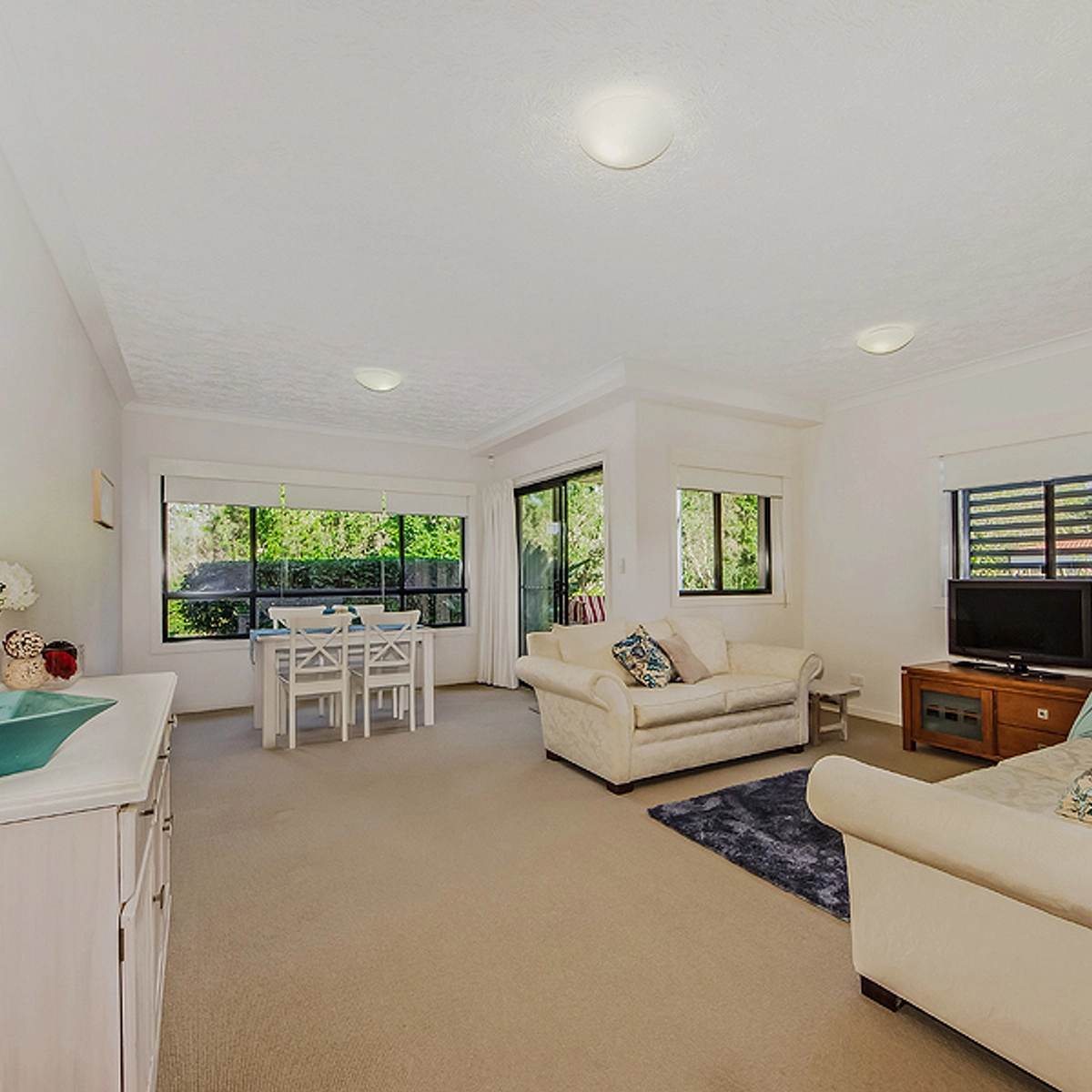 Modern Robina home interior with soft window furnishings