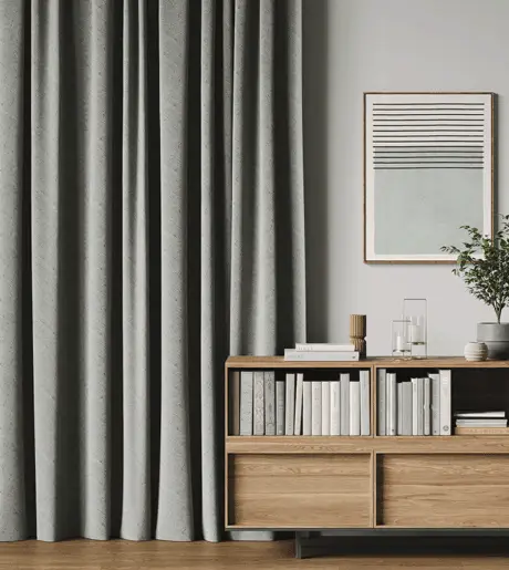 Grey curtains in a modern living room